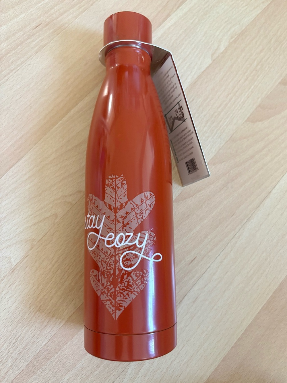 17oz Wellness Orange Double-Wall Stainless Steel Water Bottle Fall Leaves Autumn